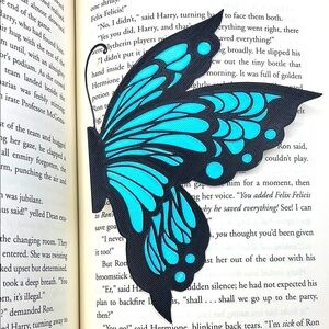 Blue and Black Butterfly Bookmark 3D Printed Butterfly - Handmade